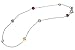14 Karat White Gold Cable Chain, 10 Anklet Bracelet, Set with Multi-Color Semi-Precious Stones.