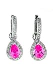 18K White Gold and Diamond 'Color Me Pink' quartz earrings