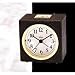 Bulova Lockport Alarm Clock - Faux Leather Case - Antique Gold-Tone Accents
