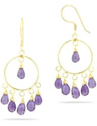 7.75 Cts Amethyst Earrings in 18K Yellow Gold