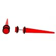 Fake Acrylic Tapers - Red - 16g Wire - 8mm - Sold as a Pair