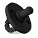 Ryan & Rose Cutie PAT All-in-One Pacifier and Teether Massaging Teething Ring and Hideaway Binky for Growing Babies (Black, Stage 1)