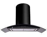 Premier Range 70cm Black Island Cooker Hood With LED Lighting H95.7B  from Premier Range