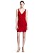 Just For Wraps Womens Tierred Fitted V Neck Dress, Red, Medium