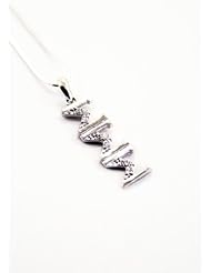 Sigma Sigma Sigma Sterling Silver Lavaliere set with Lab-Created Diamonds