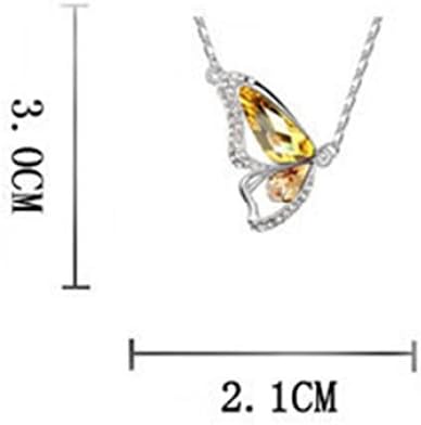 Round 101 Women Bling Jewelry Colorful Butterfly Crystal Pendant Necklace