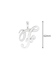 2.1 Carat Initial F Large diamond pendant in 10k White gold