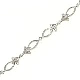 58 Round Tulip Design Fashion Link Bracelet .28cttw