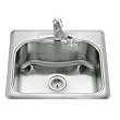 Kohler K-3362-4-NA Staccato Self-rimming Single-bowl Kitchen Sink with 4 Faucet