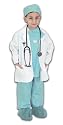 Green Junior Physician Outfit with Lab Coat, Scrub Set, and Stethoscope,  Size 6/8