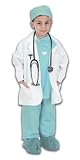 Green Junior Physician Outfit with Lab Coat, Scrub Set, and Stethoscope,  Size 6/8