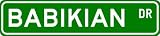 BABIKIAN Street Sign ~ Personalized Family Lastname Sign ~ Gameroom, Basement, Garage Sign Novelty** METAL ALUMINUM