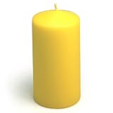 3 x 6 Yellow Pillar Candles Set of 4