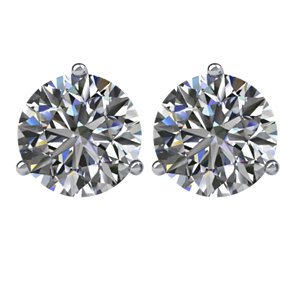 Genuine IceCarats Designer Jewelry Gift 14K White Gold Diamond Stud Earrings. 2Cttw Pa Diamond Stud Earrings In 14K White Gold