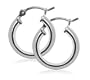 BDES005 3mm Thick 15mm Diameter Sterling Silver Hoop Earrings