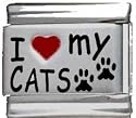 Clearly Charming I Heart My Cats Red Heart Laser Italian Charm