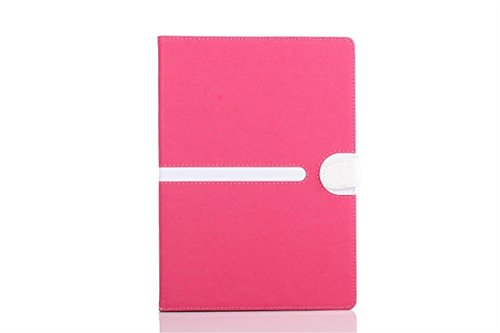 Apple Ipad Air 2 Case Borch Fashion Luxury Multi-function Protective Leather Light-weight Folding Flip Smart Case Cover for for Ipad Air 2 (Rose red)