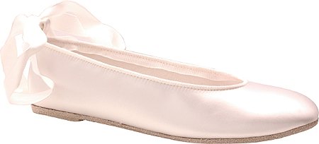 Colorful Creations Women's 635 Flat Shoes,White Satin,10 B