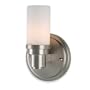 Royce Lighting RV2164/1BS One-Light Vanity Brushed Steel with Opal Etched Globe. Halogen