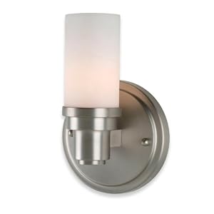 Royce Lighting RV2164 1BS One-Light Vanity Brushed Steel with Opal Etched Globe. Halogen by 