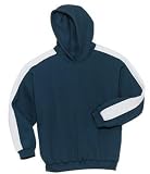 Sport-Tek - Youth Pullover Hooded Sweatshirt with Stripe Navy/White-XS