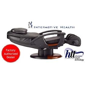 HT-135 Black Leather Massage Chair - Interactive Health Robotic Human Touch Robotic... by HT-135 Black Leather Robotic Massage Chair Recliner