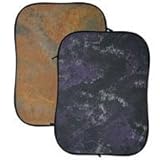 Flashpoint 60" x 78" Collapsible Disc Background, One Side Light Browns /Light Brown, the Other Side Purple/ Dark Gray/ Light Gray - with Zippered Carrying Case