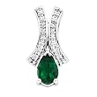 14K White Gold Tsavorite and Diamond Pendant