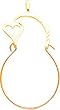 10K Yellow Gold Small Heart Charm Holder Diamond Cut