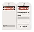 Industrial Grade 2RMW7 Accident Prevention Tag, Danger, Pk 25