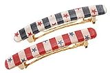 France Luxe 6cm Small Barrette - Stars & Stripes