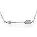 925 Sterling Silver Classic Love Arrow Horizontal Womens Pendant Necklace