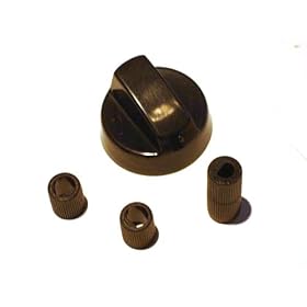(Pack x 1) FIRST4SPARES REPLACEMENT UNIVERSAL Cooker Oven Hob Black CONTROL KNOB BUTTON Supplied With 3 x Different Sized Shaft Spindles / Adaptors To Suit All Applications
