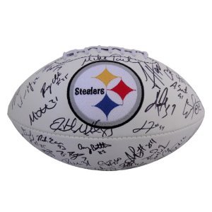 2011 PITTSBURGH STEELERS TIDE TEAM SIGNED AUTOGRAPHED FOOTBALL ROETHLISBERGER COA + HOLOGRAM