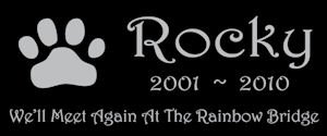 6 x 3 Lazer Gifts Personalized Black Granite Pet Memorial Marker Style Rocky