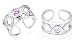 Round Cut Pink Cz Toe/Pinky Ring Sterling Silver