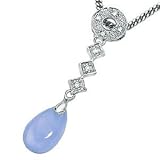 9ct Chalcedony & Diamond Pendant