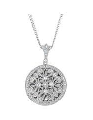 Genuine IceCarats Designer Jewelry Gift Sterling Silver Cubic Zirconia Locket Necklace. 18.00 Inch Cubic Zirconia Locket Necklace Cubic Zirconia Locket Necklace In Sterling Silver