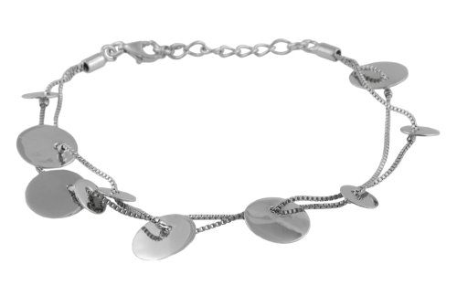 Sterling Silver Disc Bracelet on Box Chain