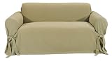 Classic Slipcovers Brushed Twill Sofa Slipcover, Khaki