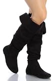 Black Pirate Round Toe Thigh High Boot
