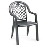 Highback Stacking Armchair Metallic - Charcoal