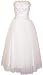 Strapless Tulle Prom Dress Formal Gown Gold Embroidery - L