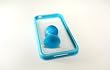 iPhone 4 TPU Frame Bumper Skin with Mini 1.5" Silicon Mini Movie Stand and Screen Protector - Blue (THIS IS FOR GSM, AT & T Black iPhone 4 ONLY, NOT COMPATIBLE WITH VERIZON CDMA and white iphone)