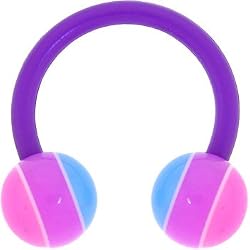 Bioplast Blue Purple Pink Jawbreaker Circular Horse Shoe