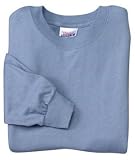 NEW Hanes Beefy-T - 100% Cotton Long Sleeve T-Shirt Stoash Blue-XL