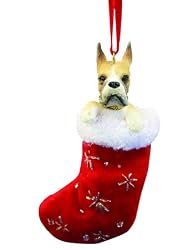 Santa's Little Pals Boxer Stocking Christmas Ornament