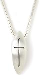 Sterling Silver Cross and Leaf Pendant by Bob Siemon, 18"
