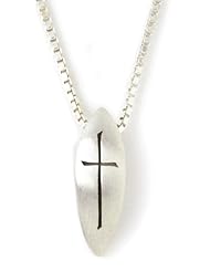 Bob Siemon Sterling Silver Cross and Leaf Pendant Necklace, 18"