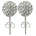 Clous d'oreilles Femme - 90 Cristaux Swarovski 8mm - Cristal transparent